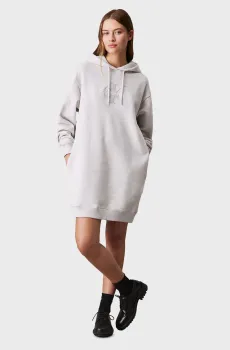 Женское светло-серое платье CHENILLE MONOLOGO HOODIE DRESS Серый S Calvin Klein Jeans J20J224685