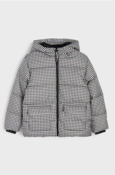 Квітована куртка puffer з капюшоном - чорний
