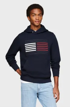 Мужское темно-синее худи GROSSGRAIN FLAG Синий L Tommy Hilfiger MW0MW37117
