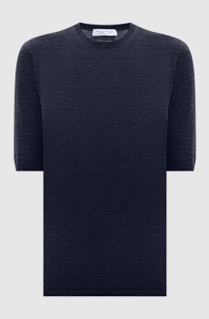 Синий топ Франк с кашемиром и шелком