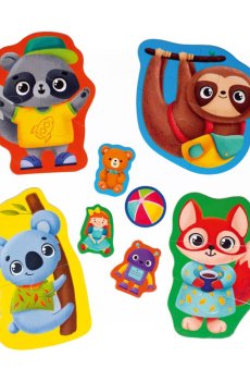 Беби картонные пазлы Vladi Toys Малыш сможет Животные. Игрушки, 4 пазловые картинки, от 2 лет (VT1722-23)