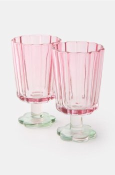 Келих із кольорового скла 2 pack - рожевий