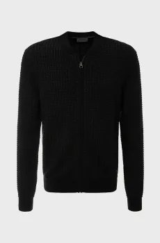 Мужской черный шерстяной кардиган Черный M Pierre Cardin PC.-C5 51069.5070