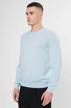 Мужской голубой шерстяной джемпер Голубой M BOSS 50476364;499