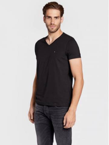 Tommy Hilfiger Футболка Core Stretch MW0MW27540 Чорний Slim Fit Tommy Hilfiger Футболка Core Stretch MW0MW27540 Чорний Slim Fit