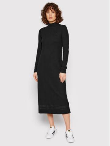 adidas Трикотажна сукня Rib HE6916 Чорний Regular Fit adidas Трикотажна сукня Rib HE6916 Чорний Regular Fit