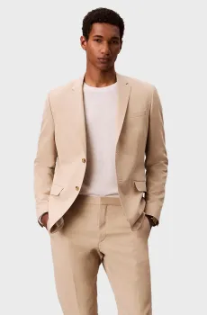 Мужской бежевый льняной пиджак SLIM Бежевый 48 Calvin Klein LV14LD431G