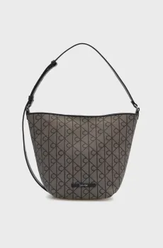 Женская серая сумка с узором JACQUARD BUCKET Серый ONESIZE Calvin Klein LV04F3535G