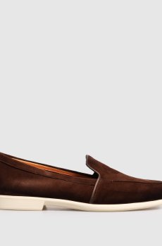 Коричневые замшевые лоферы с эффектом деграде
