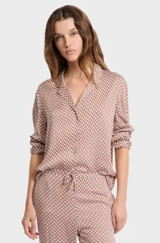 Женская бежевая рубашка с узором LIAN Бежевый M Etam 6555899