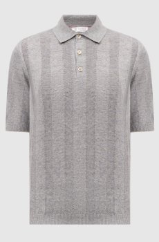 Серое поло с леном