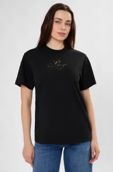 Женская черная футболка Черный M HUGO 50560566;001