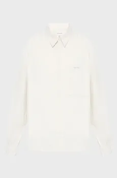 Мужская белая рубашка LS COTTON NYLON RLXD SHIRT JACKE Белый L Calvin Klein Jeans LV04RC128G