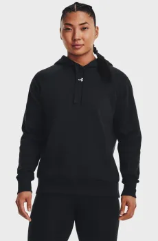 Женское черное худи UA Rival Fleece Hoodie Черный L Under Armour 1379500-001