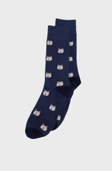 Мужские темно-синие носки с узором Синий 39-42 SPRINGFIELD 652114