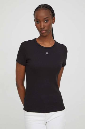 Футболка Tommy Jeans женская цвет чёрный DW0DW17383 Футболка Tommy Jeans женская цвет чёрный DW0DW17383