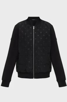 Мужской черный бомбер с узором Черный L Karl Lagerfeld 563902.505061;990