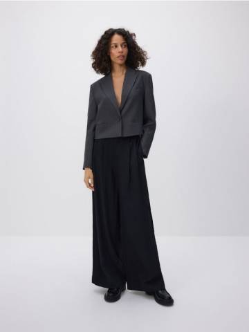 Reserved - Широкі штани з віскозою - чорний - 440FM-99X