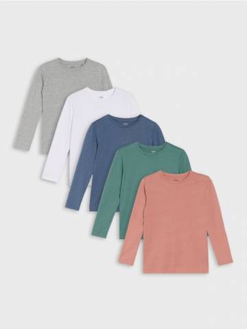 Набір з 5 футболок з довгим рукавом - нюдовий Набір з 5 футболок з довгим рукавом - нюдовий