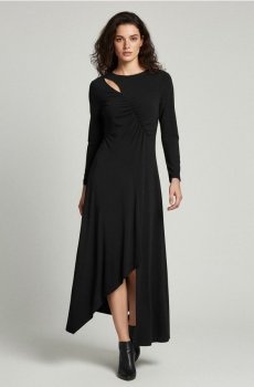 Мідісукня з асиметричним подолом - чорний
