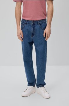 Reserved - Джинси carrot із вареним ефектом - indigo jeans - 419BB-57J