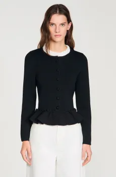Женский черный кардиган Черный XS Sandro SFPCA01360_Black