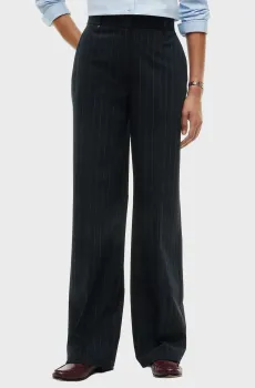 Женские темно-синие брюки в полоску viscose blend straight pant Синий S Tommy Hilfiger WW0WW51899