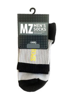 Носки мужские Modna Zona RT1321-133 средние, спортивные, серо-черные, размер 43-46
