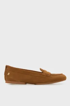 Женские рыжие замшевые  лоферы FLEX LOAFER BALLERINA Рыжий 40 Tommy Hilfiger FW0FW09507