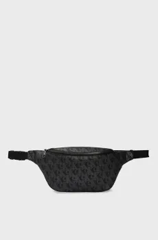 Мужская черная поясная сумка с узором MATTE AOP SQ WAISTBAG Черный ONESIZE Calvin Klein LV04G3113G