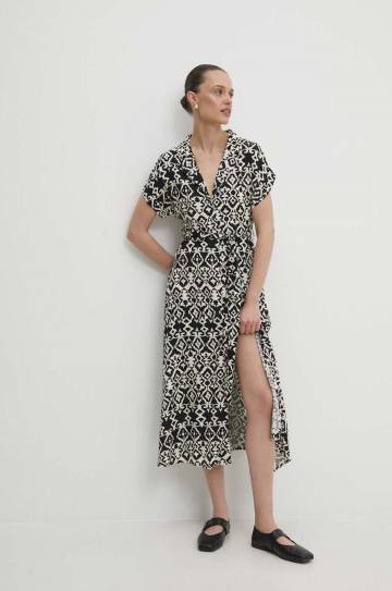 Платье Answear Lab цвет чёрный maxi расклешённая Платье Answear Lab цвет чёрный maxi расклешённая