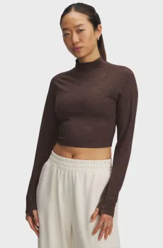 Женский темно-коричневый лонгслив Meridian Suede Effect LS Коричневый XS Under Armour 6007020-246