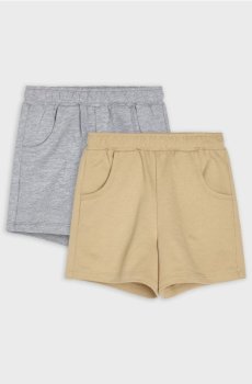 Бавовняні шорти 2 pack - бежевий