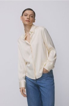 Reserved - Сорочка з атласної віскози - світло-жовтий - UM917-10X