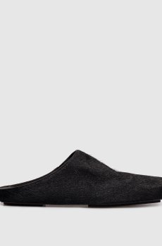Черные кожаные мюли