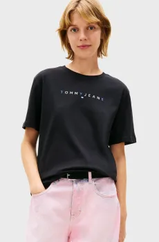 Женская черная футболка COLOR Черный XS Tommy Jeans DW0DW22784