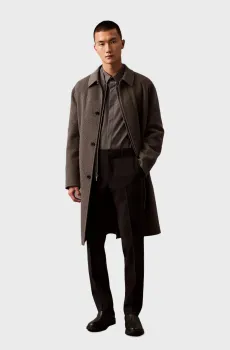 Мужские черные шерстяные брюки REFINED WOOL BLEND SLIM Черный 46 Calvin Klein 00040EM619