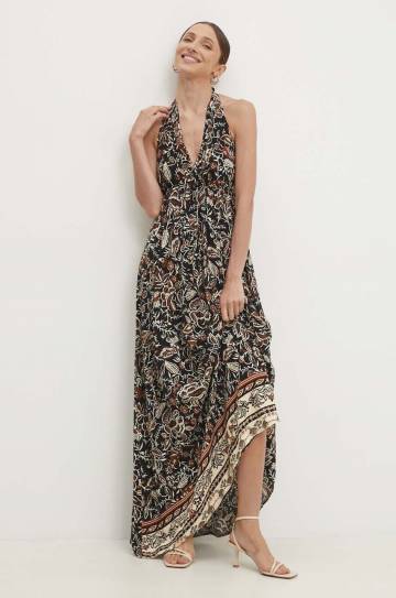 Платье Answear Lab цвет чёрный maxi расклешённая Платье Answear Lab цвет чёрный maxi расклешённая