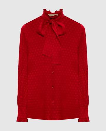 Красная блузка из шелка в узор Красная блузка из шелка в узор