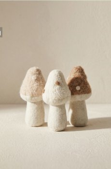 Фетрові стоячі декорації у формі грибів 3 pack - різнобарвний