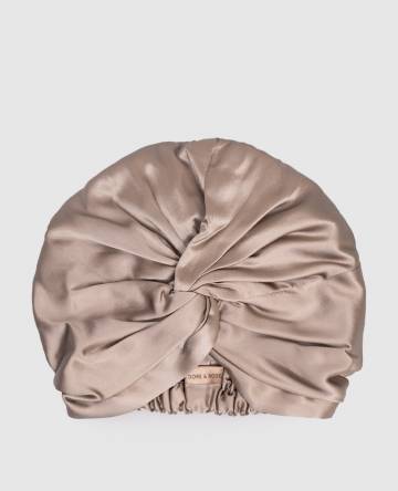 Коричневая шапочка для сна из шелка
