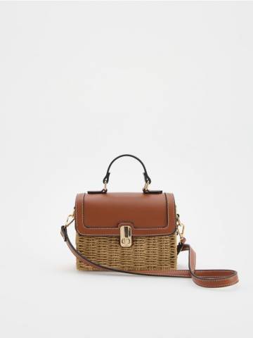 Reserved - Сумка-коробочка з ремінцем - коричневий - 411CN-88X