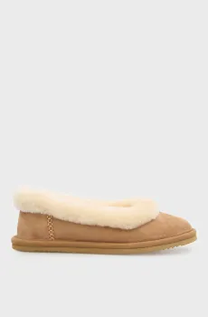 Женские бежевые замшевые балетки Fluffy Бежевый 37 PRPY PRFAS2103W
