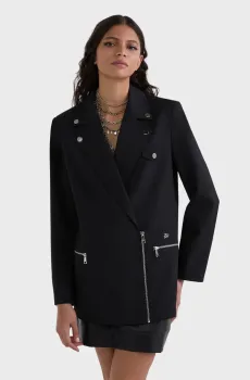 Женский черный жакет BIKER BLAZER Черный 40 Karl Lagerfeld A3W14044
