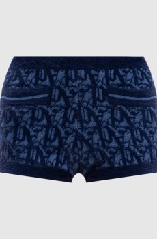 Синие шорты с шерстью в узор