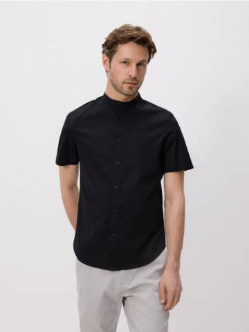 Reserved - Сорочка slim fit із коміром-стійкою - чорний - 173DV-99X
