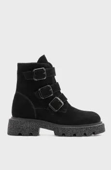 Женские черные кожаные ботинки Черный 36 Respect 06111-1