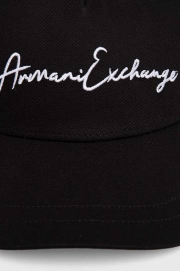 Хлопковая кепка Armani Exchange цвет чёрный с аппликацией 954224 CC516 Хлопковая кепка Armani Exchange цвет чёрный с аппликацией 954224 CC516