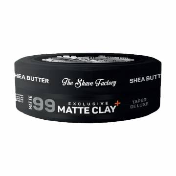 Матирующая глина для укладки волос The Shave Factory Exсlusive Matte Clay 99, с маслом ши, 150 мл Матирующая глина для укладки волос The Shave Factory Exсlusive Matte Clay 99, с маслом ши, 150 мл
