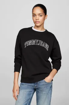 Женский черный свитшот TJW RLX STARDST VARSITY CREW EXT Черный M Tommy Jeans DW0DW19713